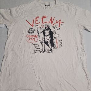 Official Netflix Stranger Things Vecna Doodles T-shirt Mens Large White